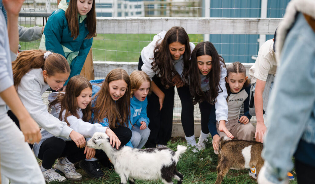 children with animals